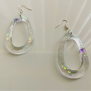 Silver/Aqua/Violet earrings